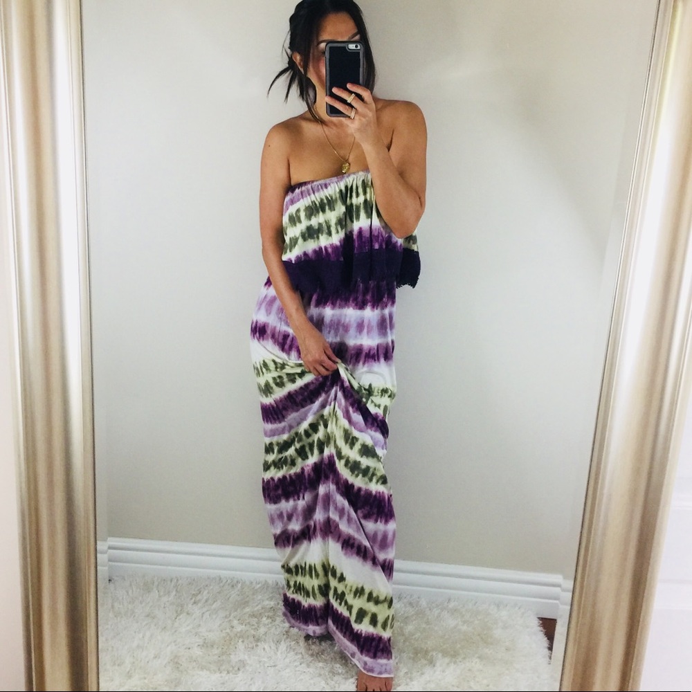 Tie die strapless maxi from Voom by Joy Han